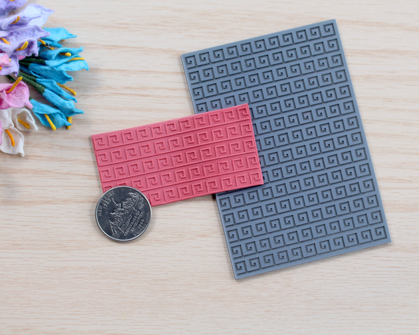 greek meander rubber texture mat
