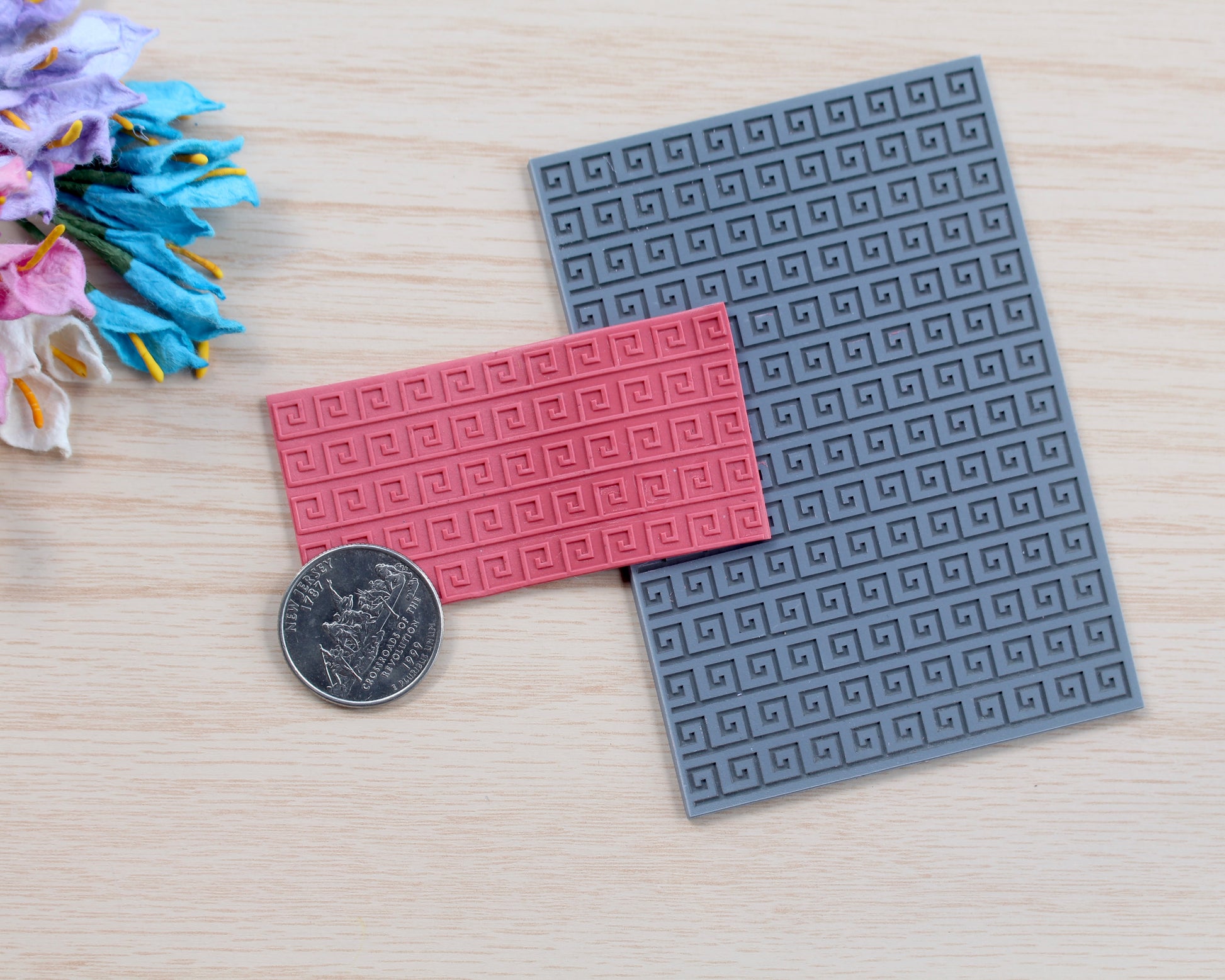 greek meander rubber texture mat