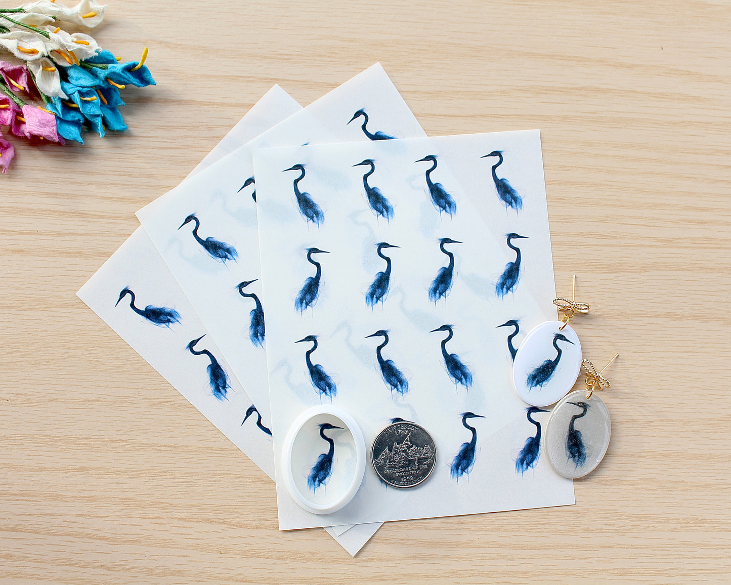 Blue Heron Water Soluble Transfer Paper