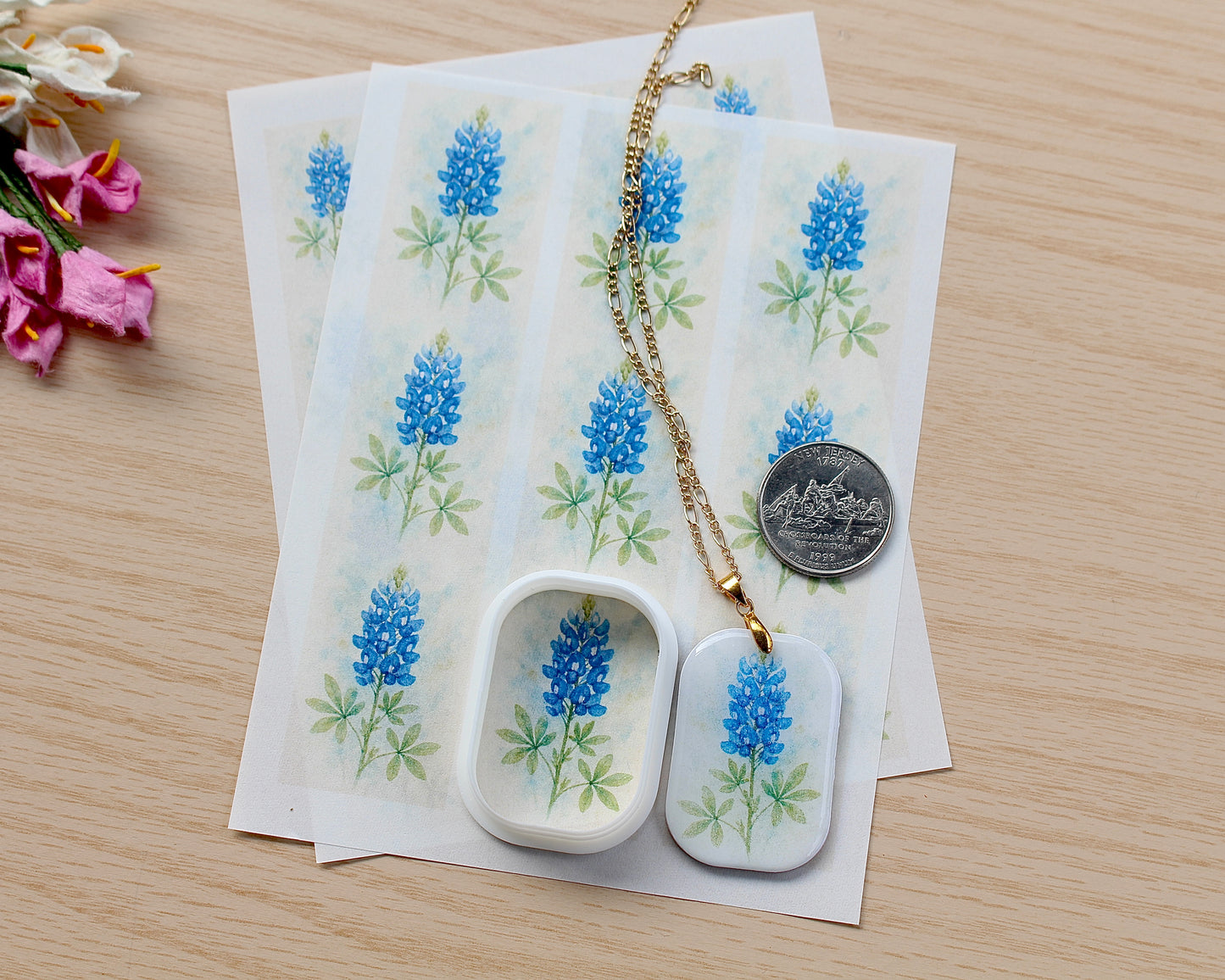 Bluebonnet Flower Water Soluble Transfer Paper