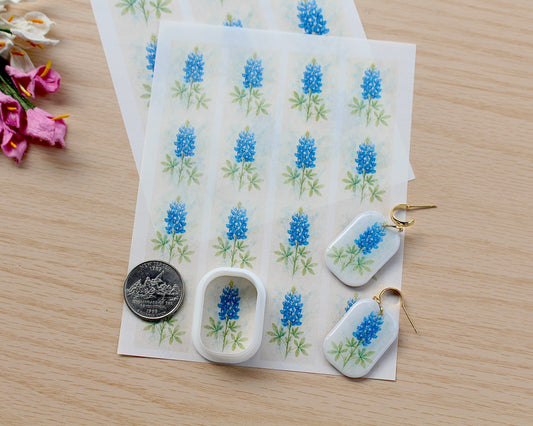 Bluebonnet Flower Water Soluble Transfer Paper