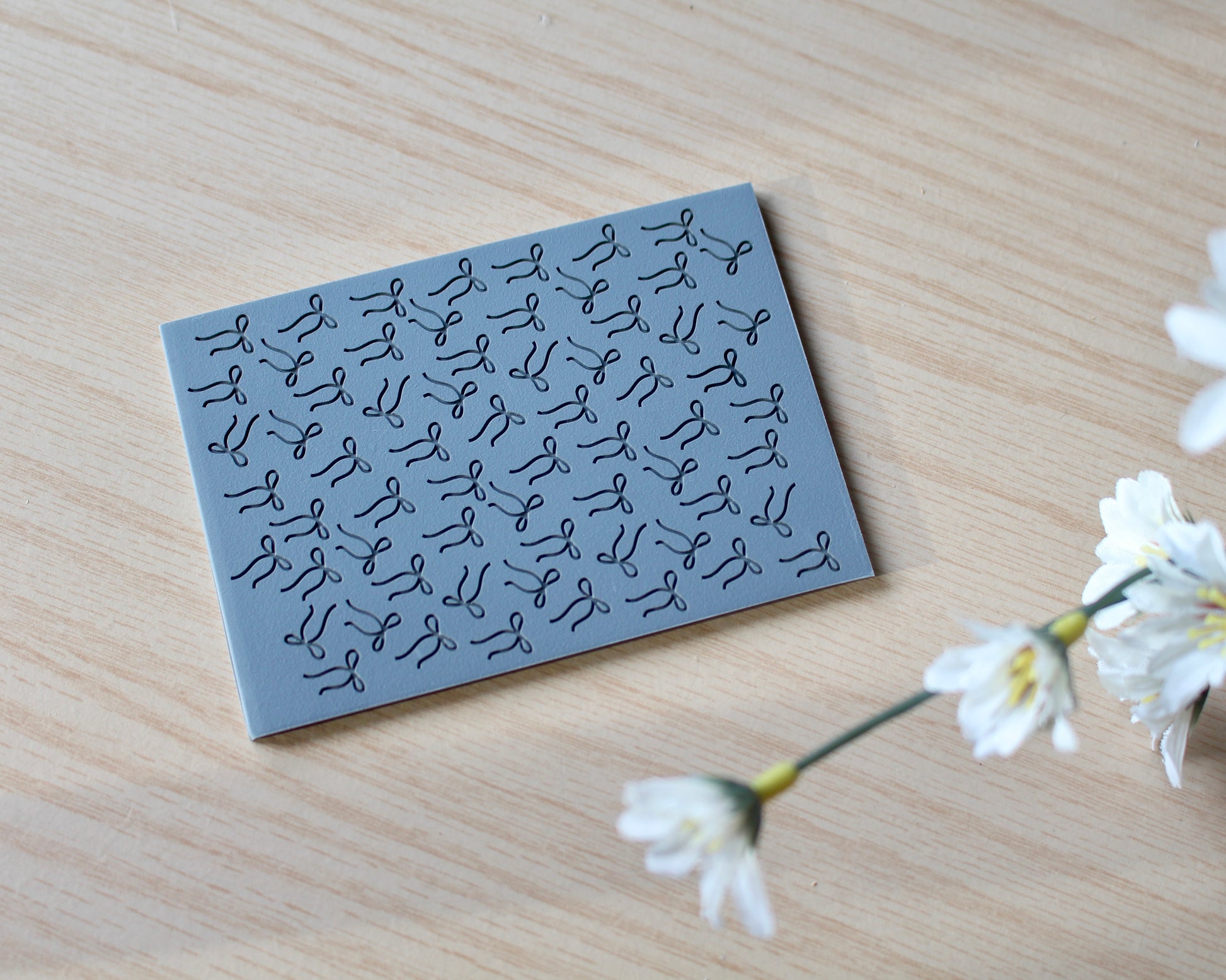 hand-drawn bow texture mat polymer clay cutter