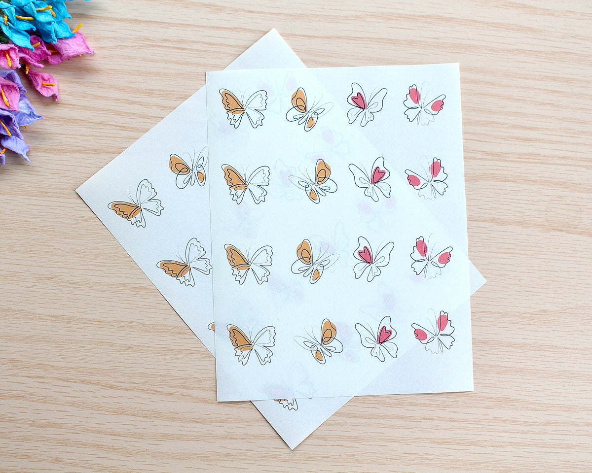 Butterfly Papper Line Art Style Butterfly Water Soluble Transfer Paper – Sol Corner