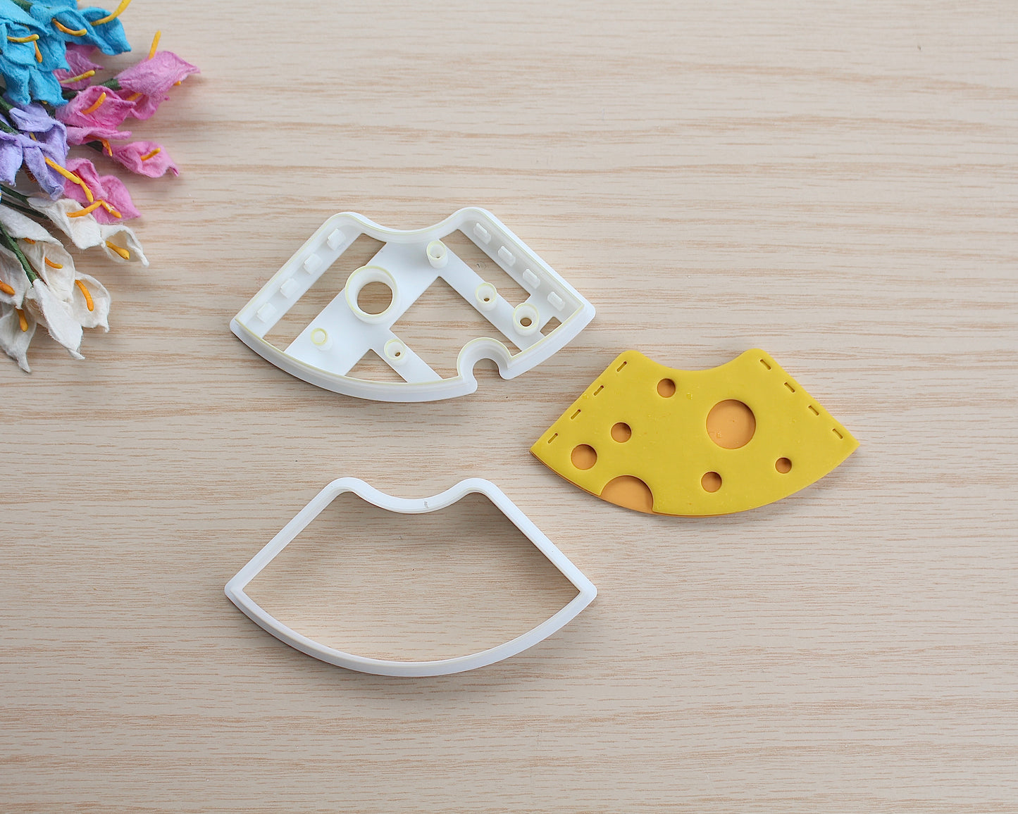 Cheese corner bookmar polymer clay cutter