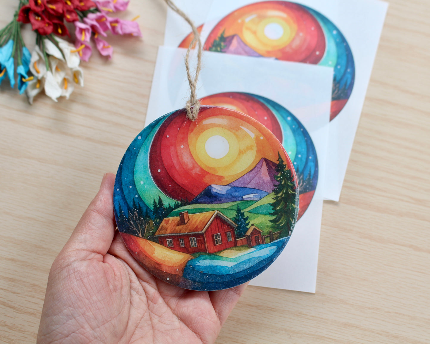 Christmas At the Barn Ornament Transfer Paper