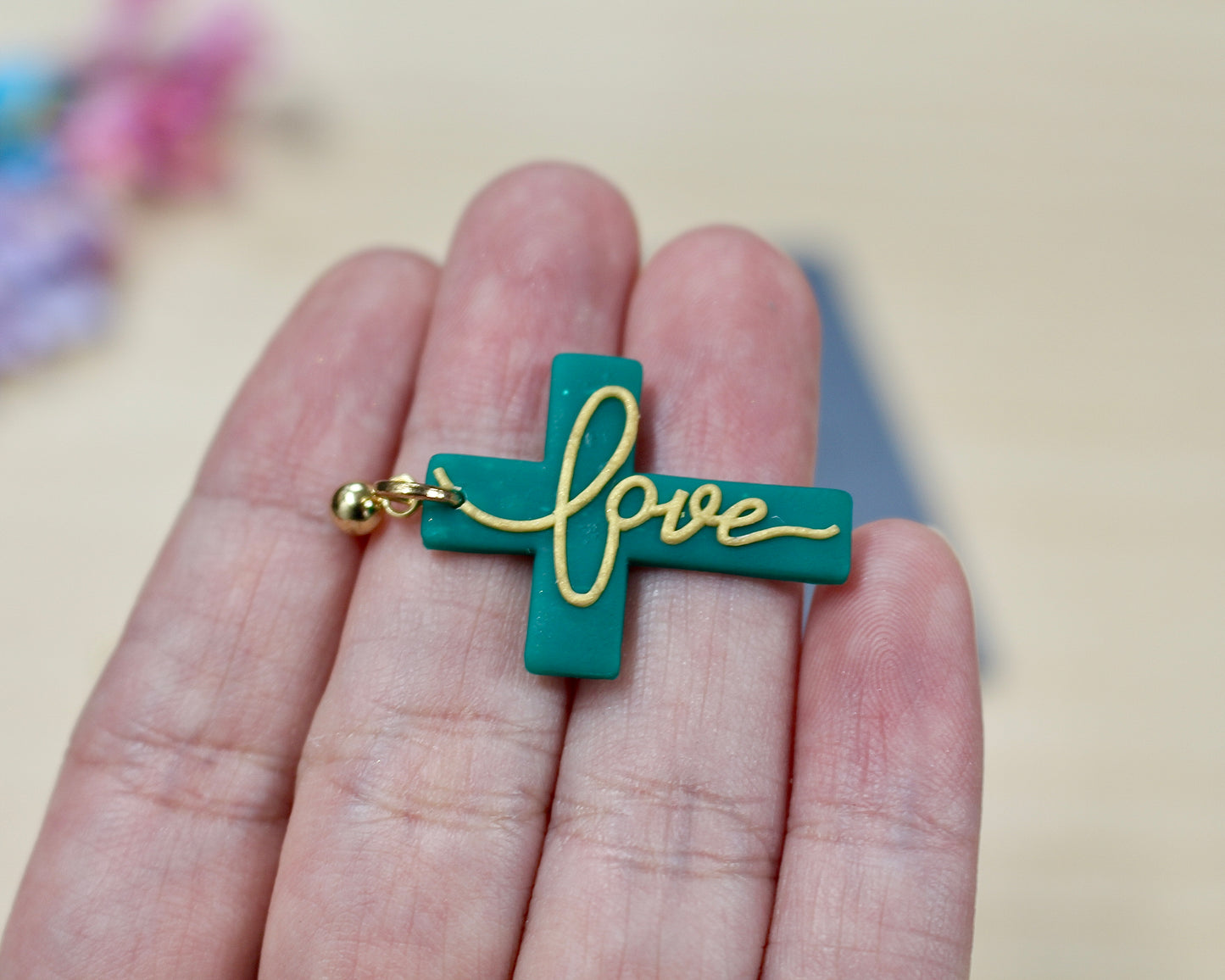 hope, bless, love sentiment element baking mat polymer clay cutter