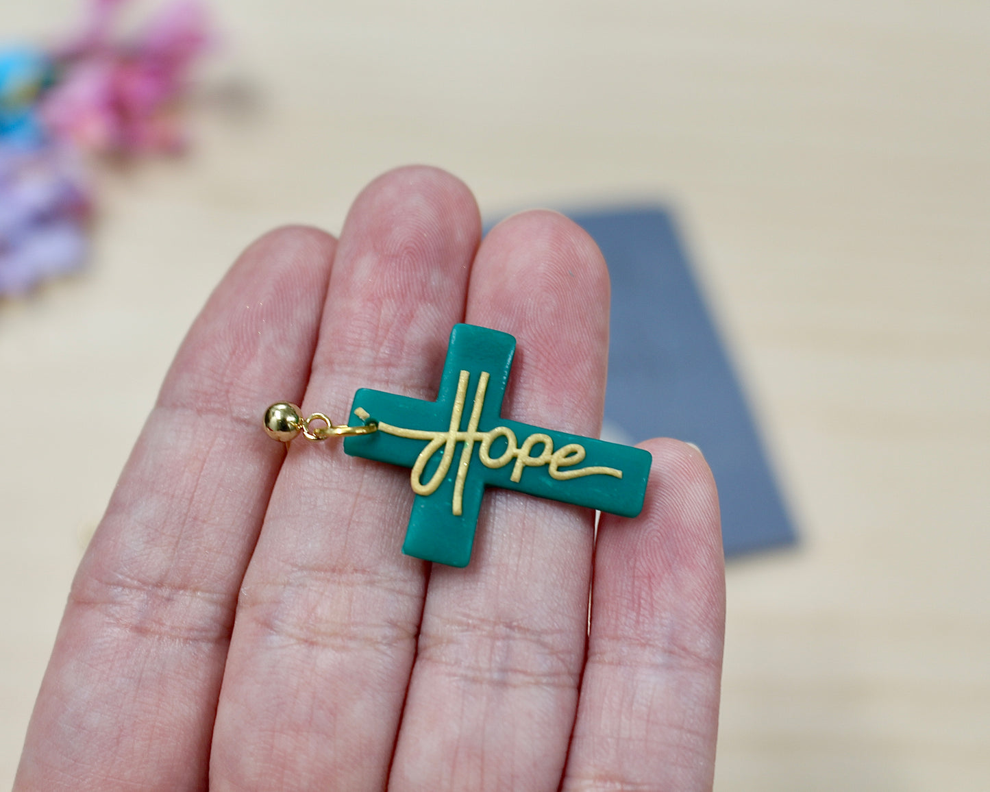 hope, bless, love sentiment element baking mat polymer clay cutter