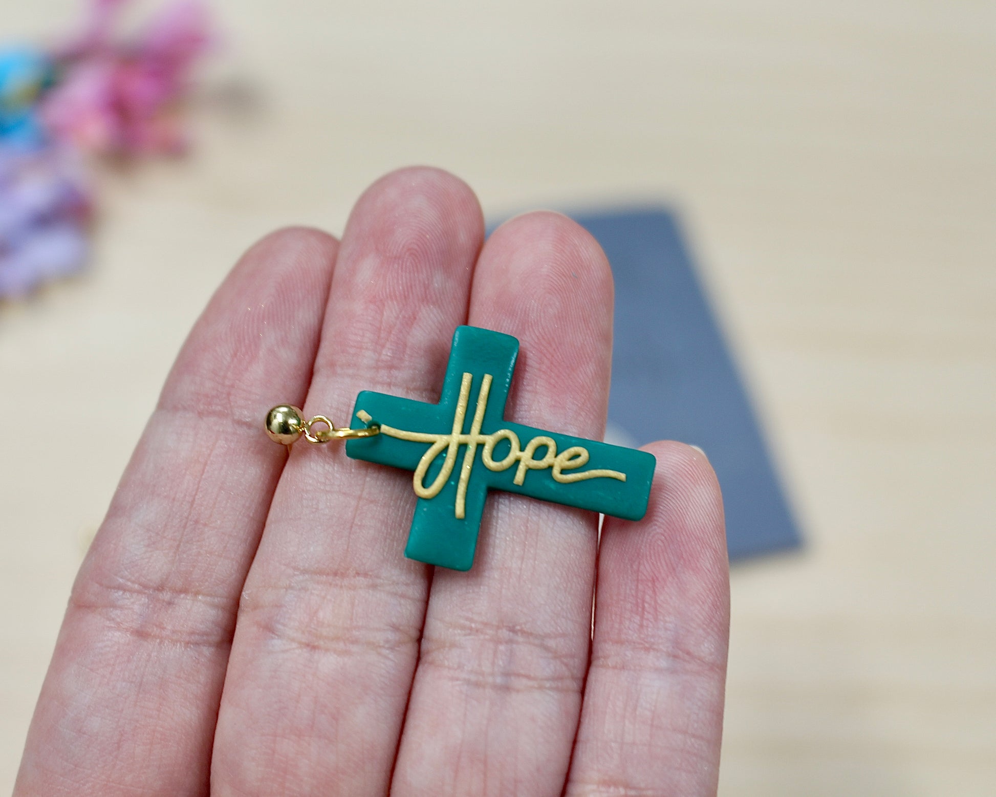 hope, bless, love sentiment element baking mat polymer clay cutter
