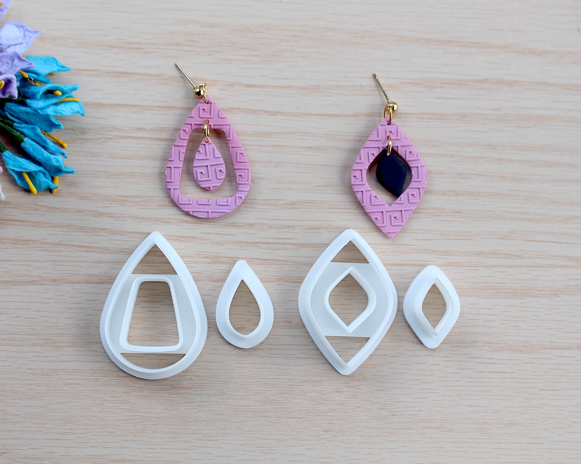 Droplet Dangle polymer clay cutter set