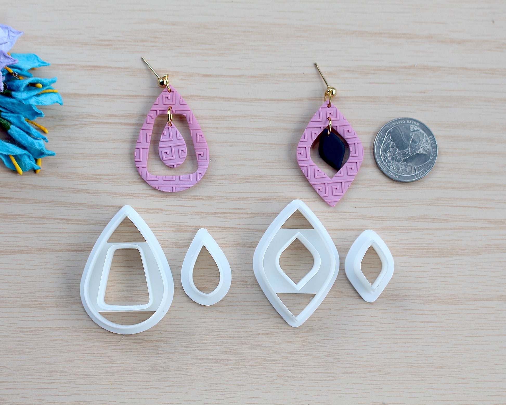Droplet Dangle polymer clay cutter set