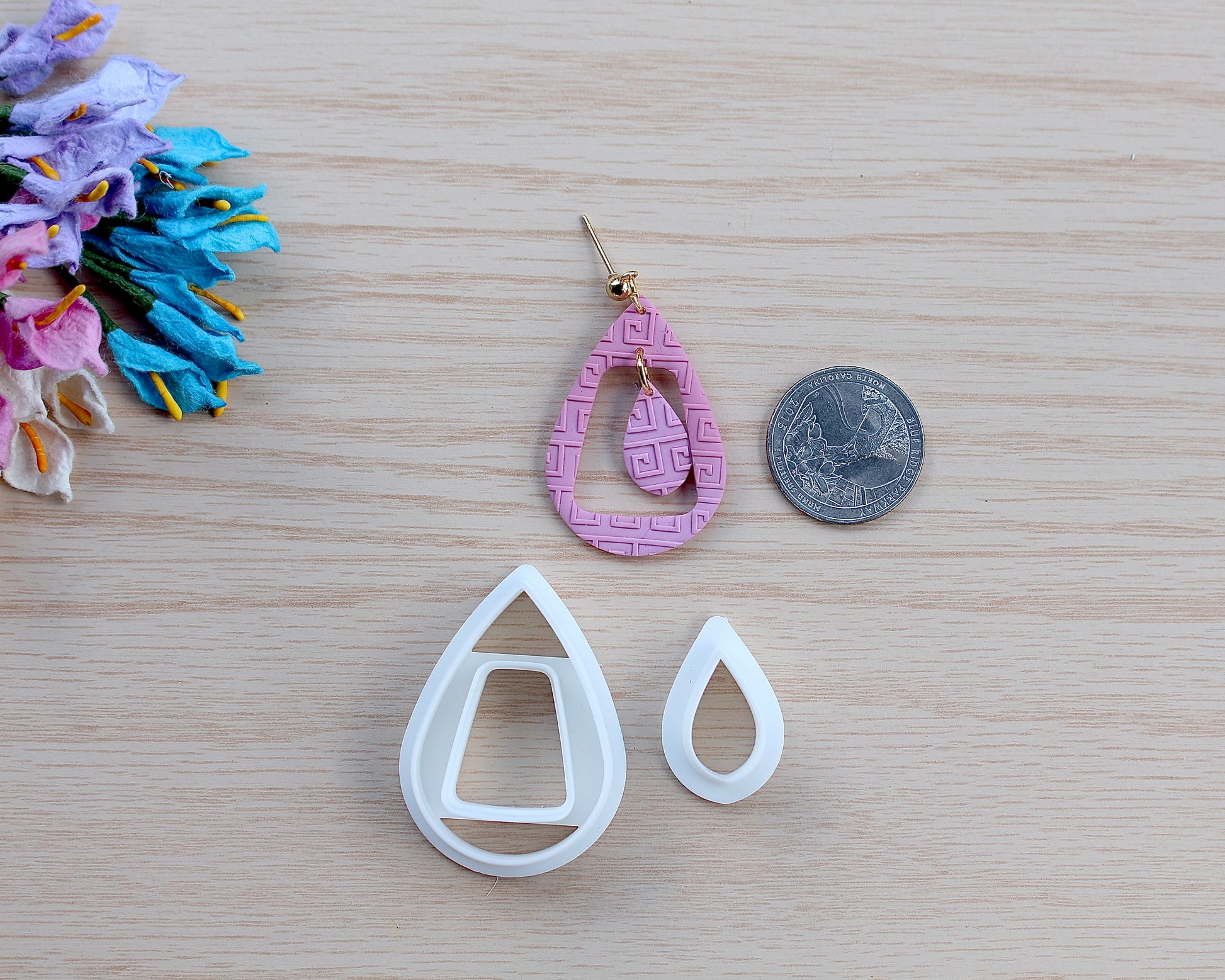 Droplet Dangle polymer clay cutter set