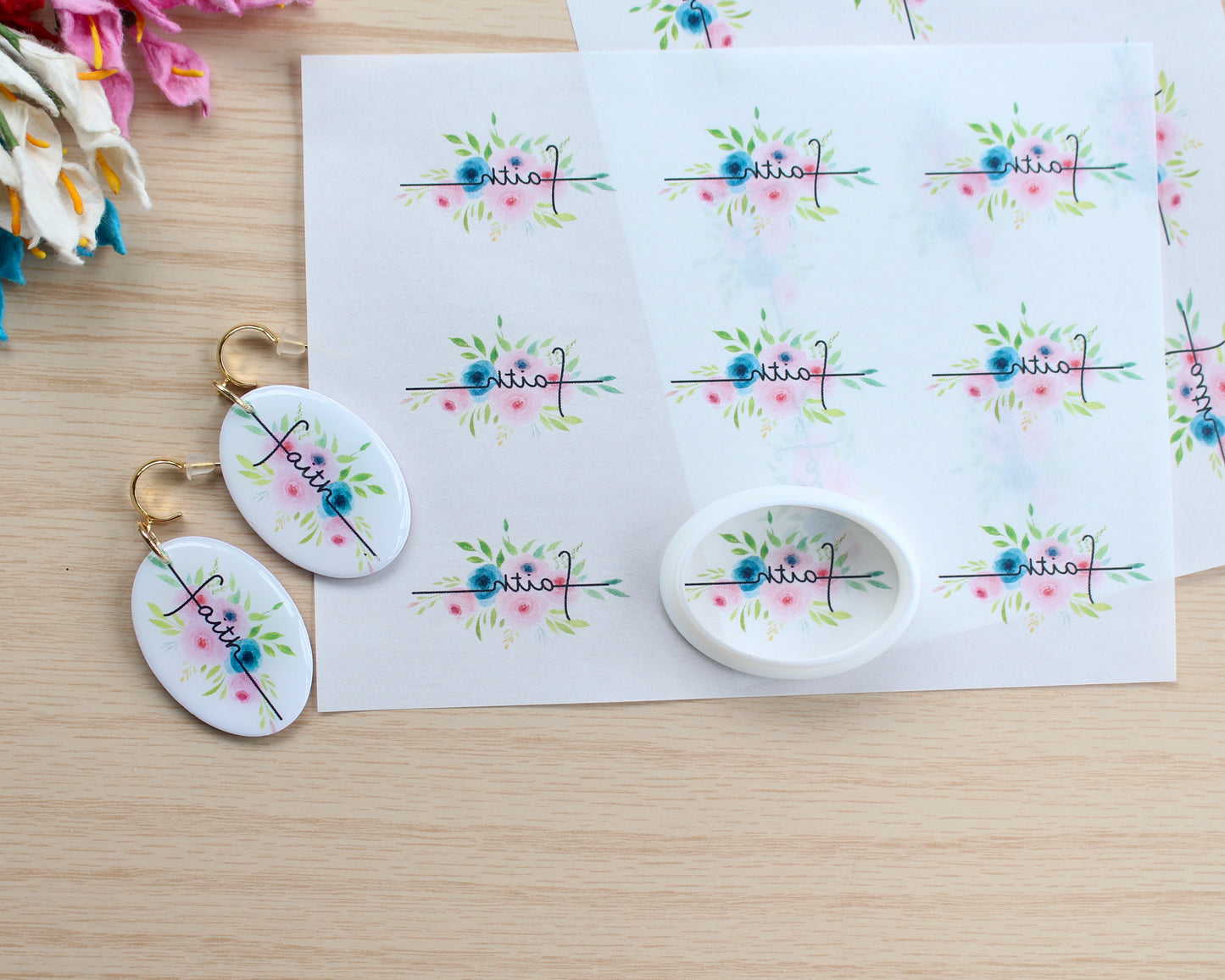 Faith Flower Transfer Paper