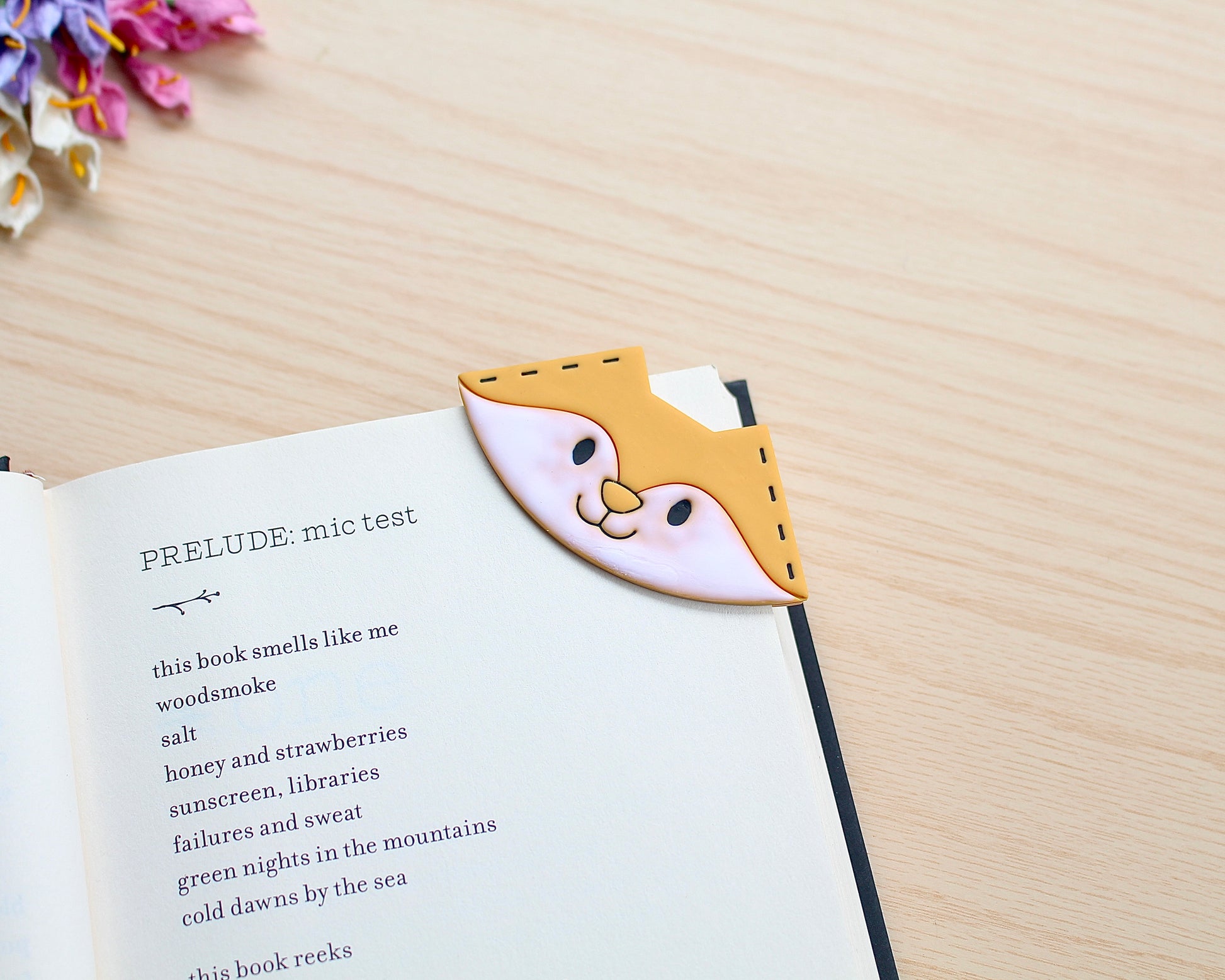 Fox Corner Bookmark Polymer Clay Cutter shaped like a fox’s face, designed for making polymer clay bookmark corners.