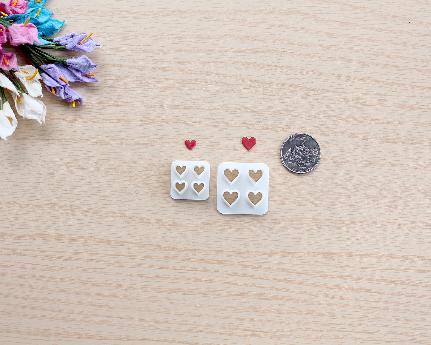 jar of hearts polymer clay cutter set