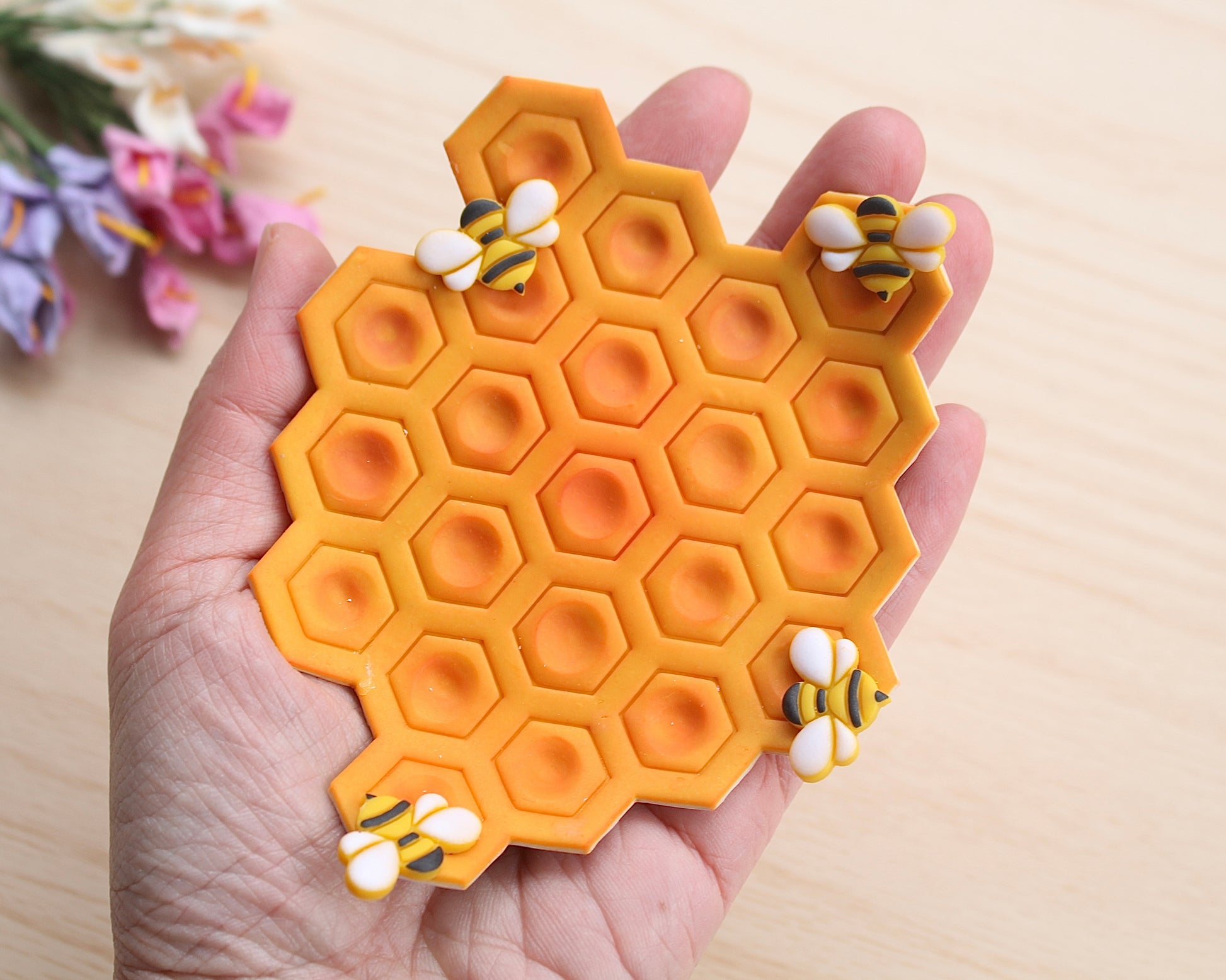 honeycomb & bee trinket | ornament polymer clay cutter set