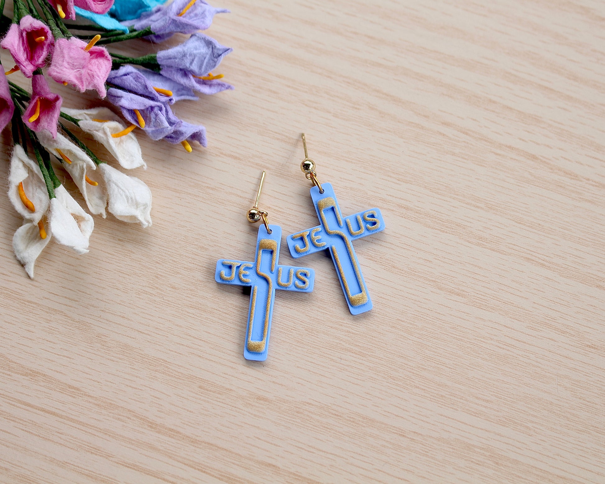 jesus script cross polymer clay cutter