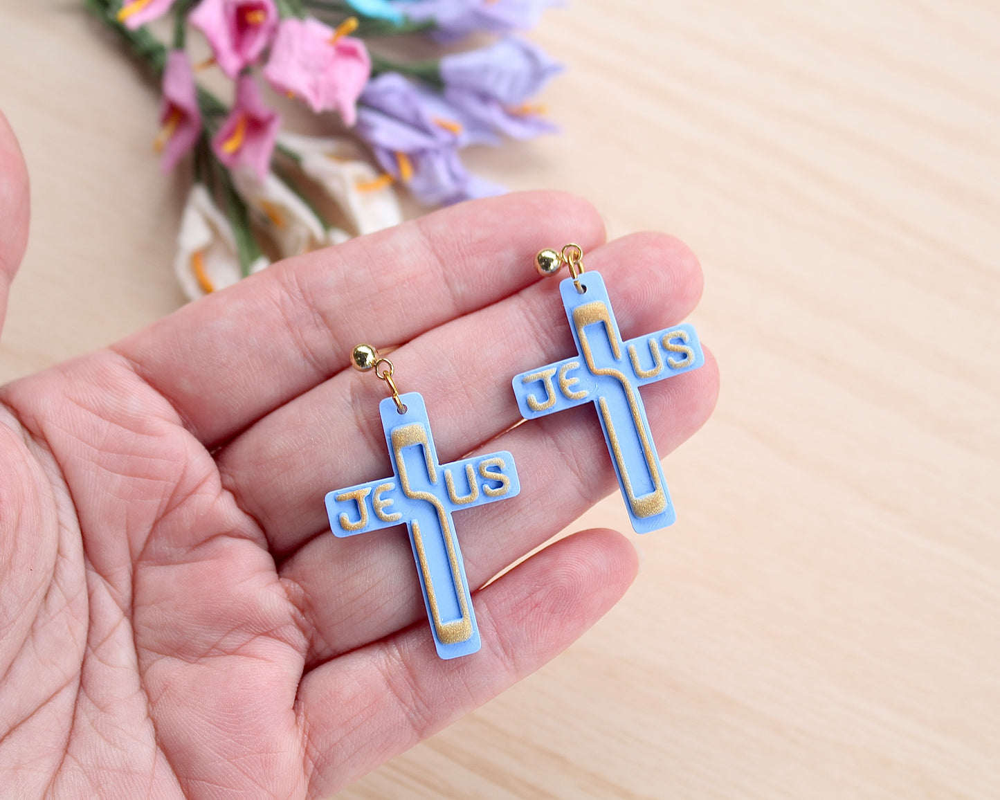 jesus script cross polymer clay cutter