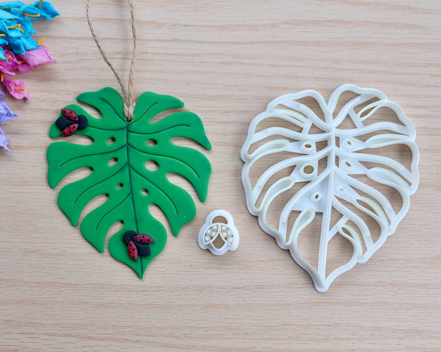 Monstera with a Ladybug Ornament Cutter Set