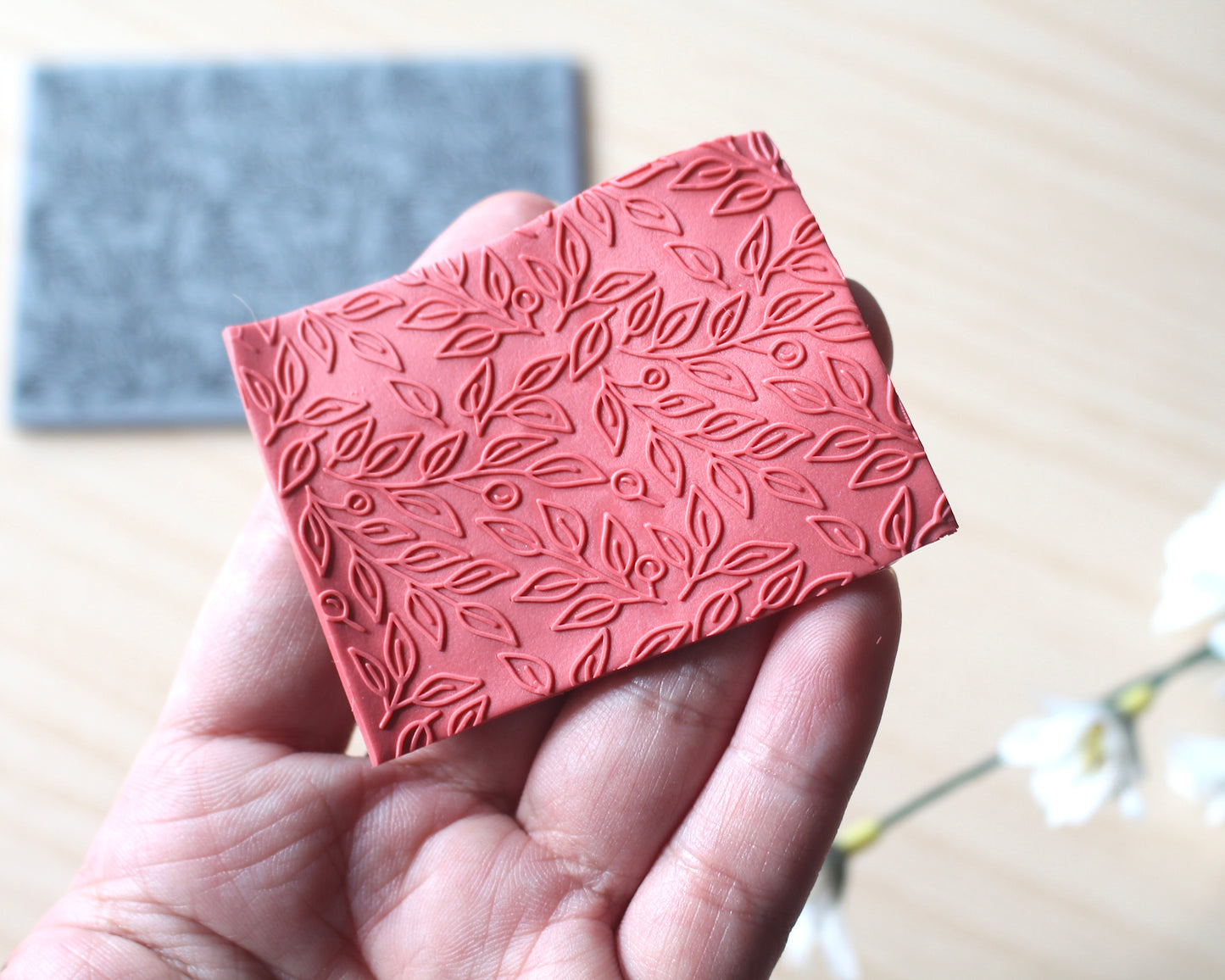 Botanical Leaf Branch Texture Mat