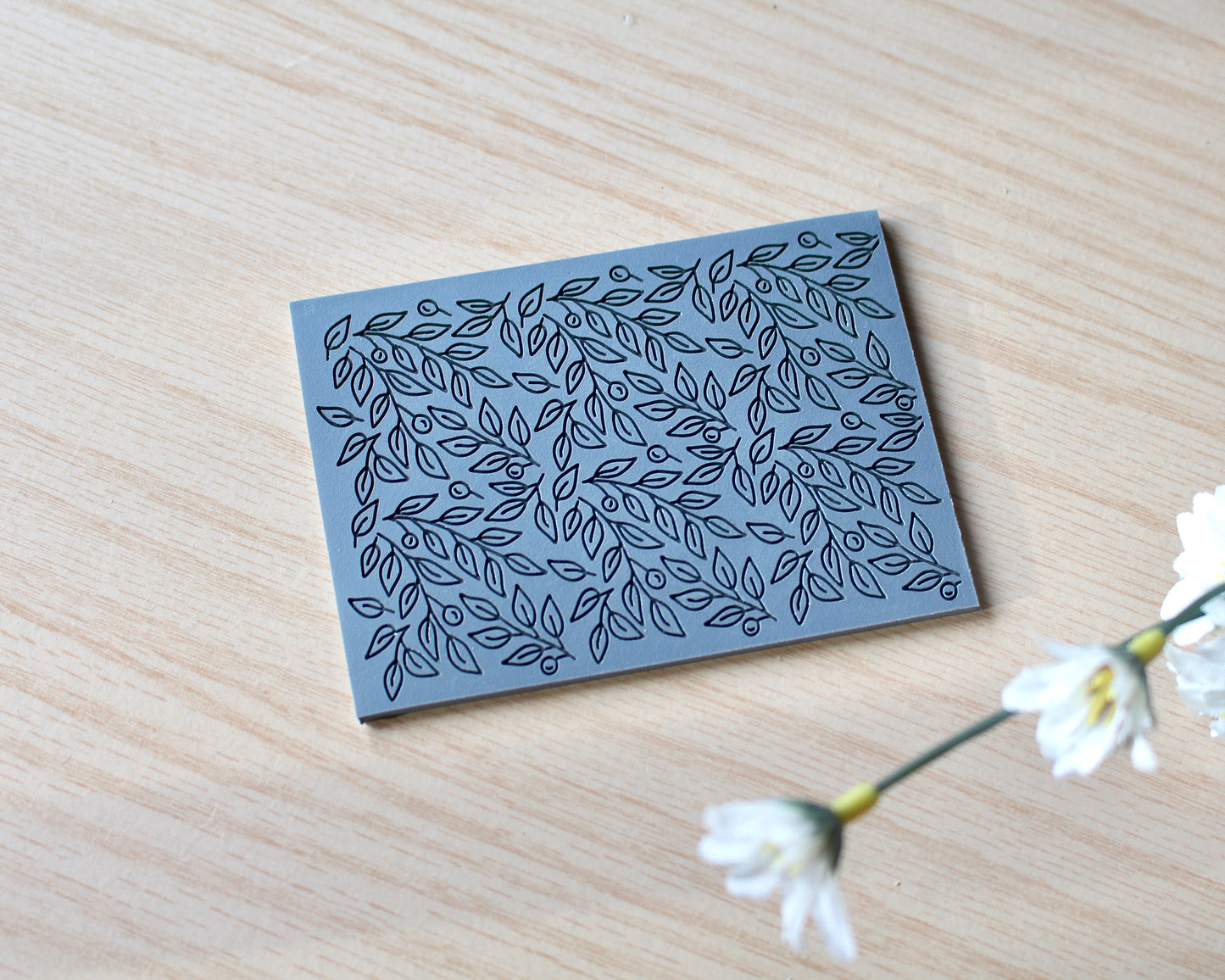 botanical leaf branch texture mat polymer clay cutter