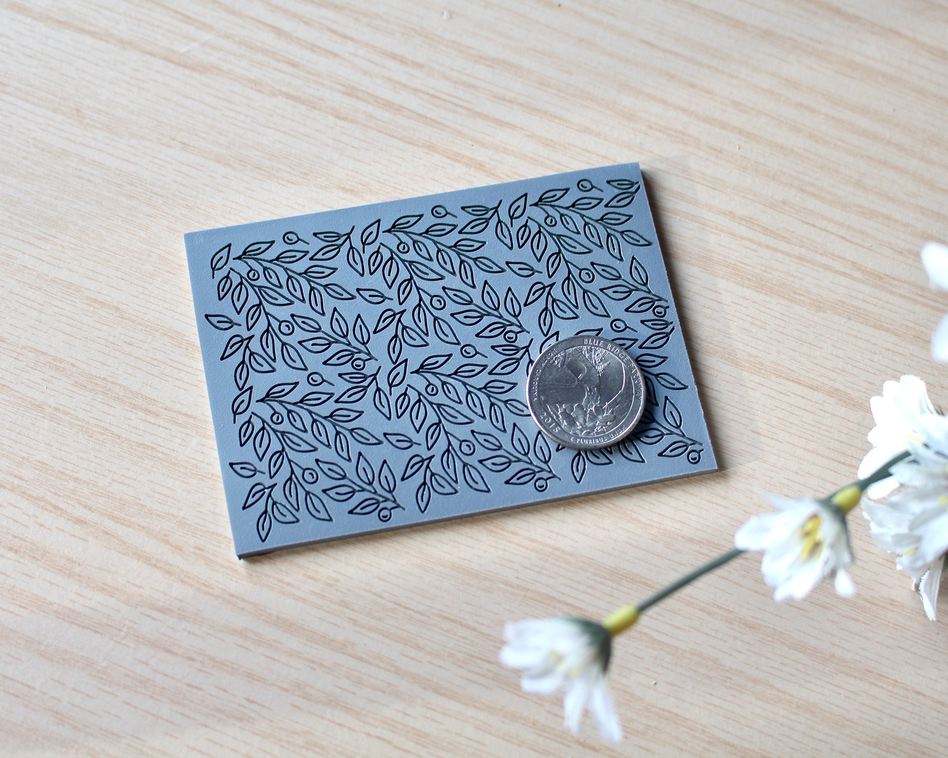 botanical leaf branch texture mat polymer clay cutter