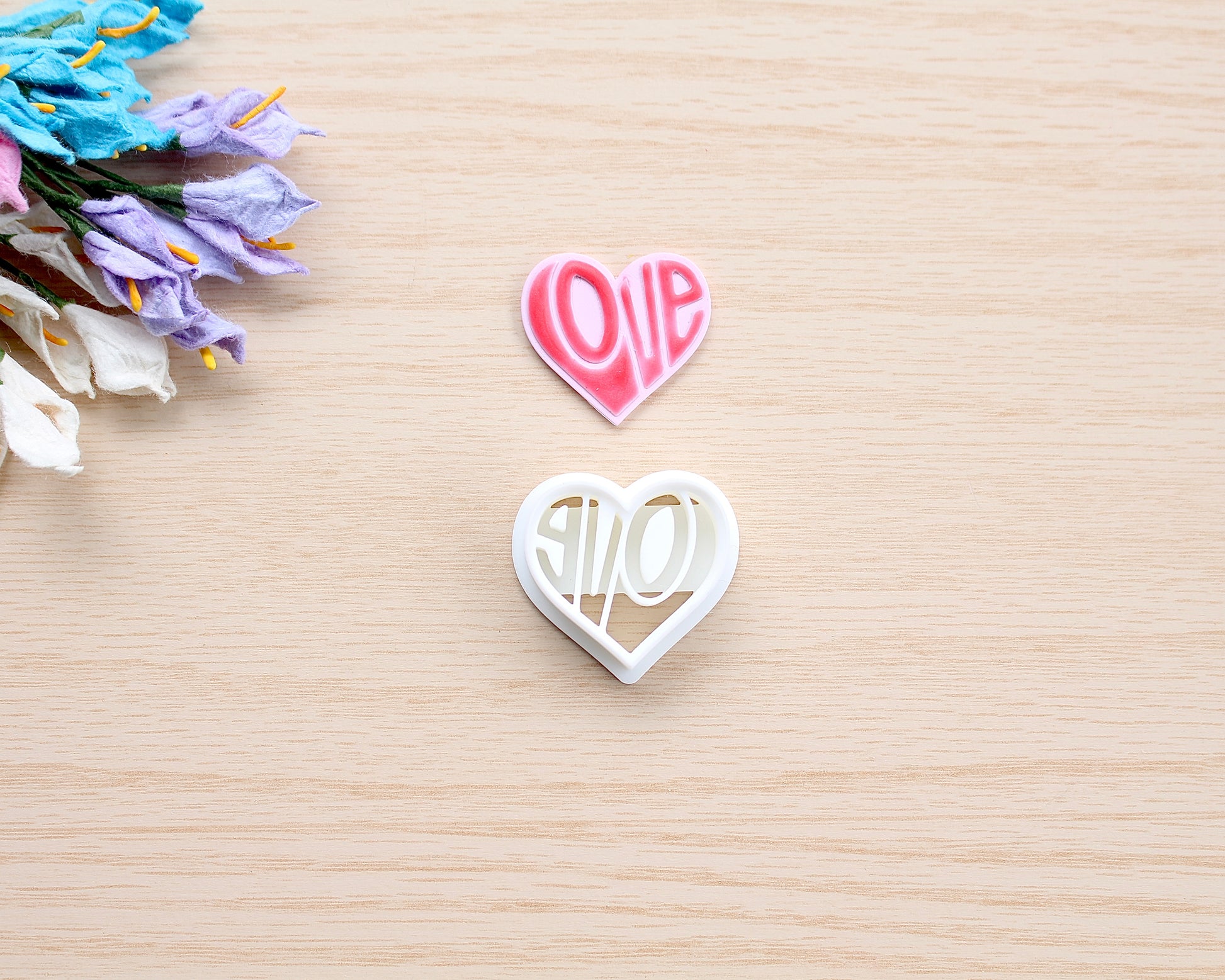love heart polymer clay cutter
