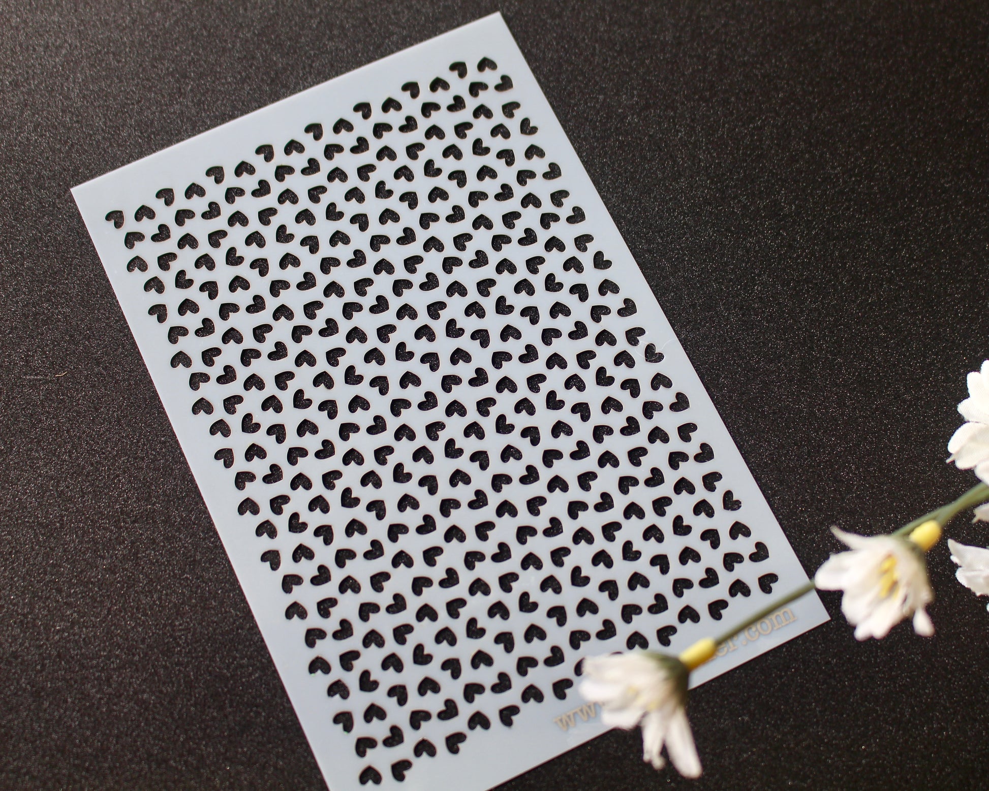Tiny Heart Grid Mylar Stencil