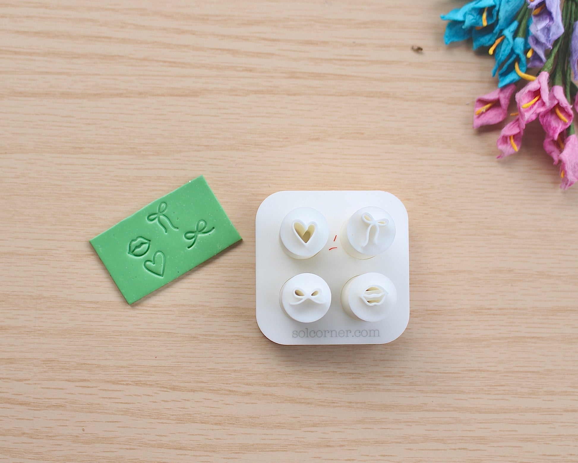 mini valentine's icon stamp set polymer clay cutter