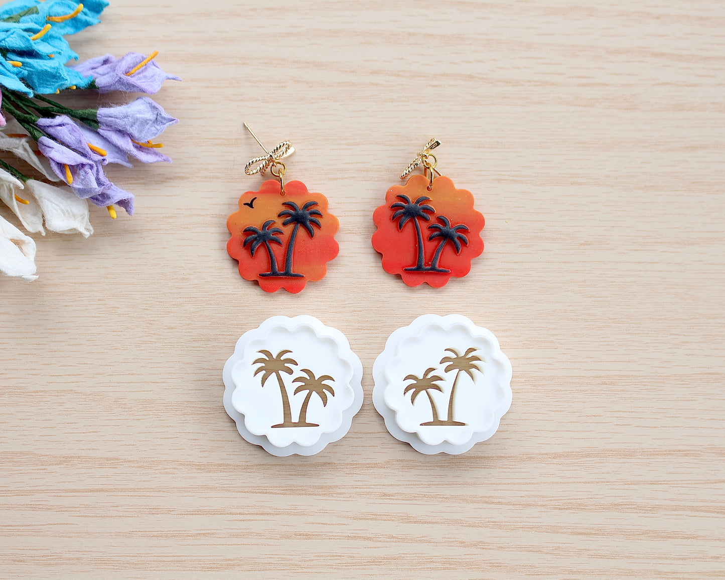 palm tree polymer clay cutter