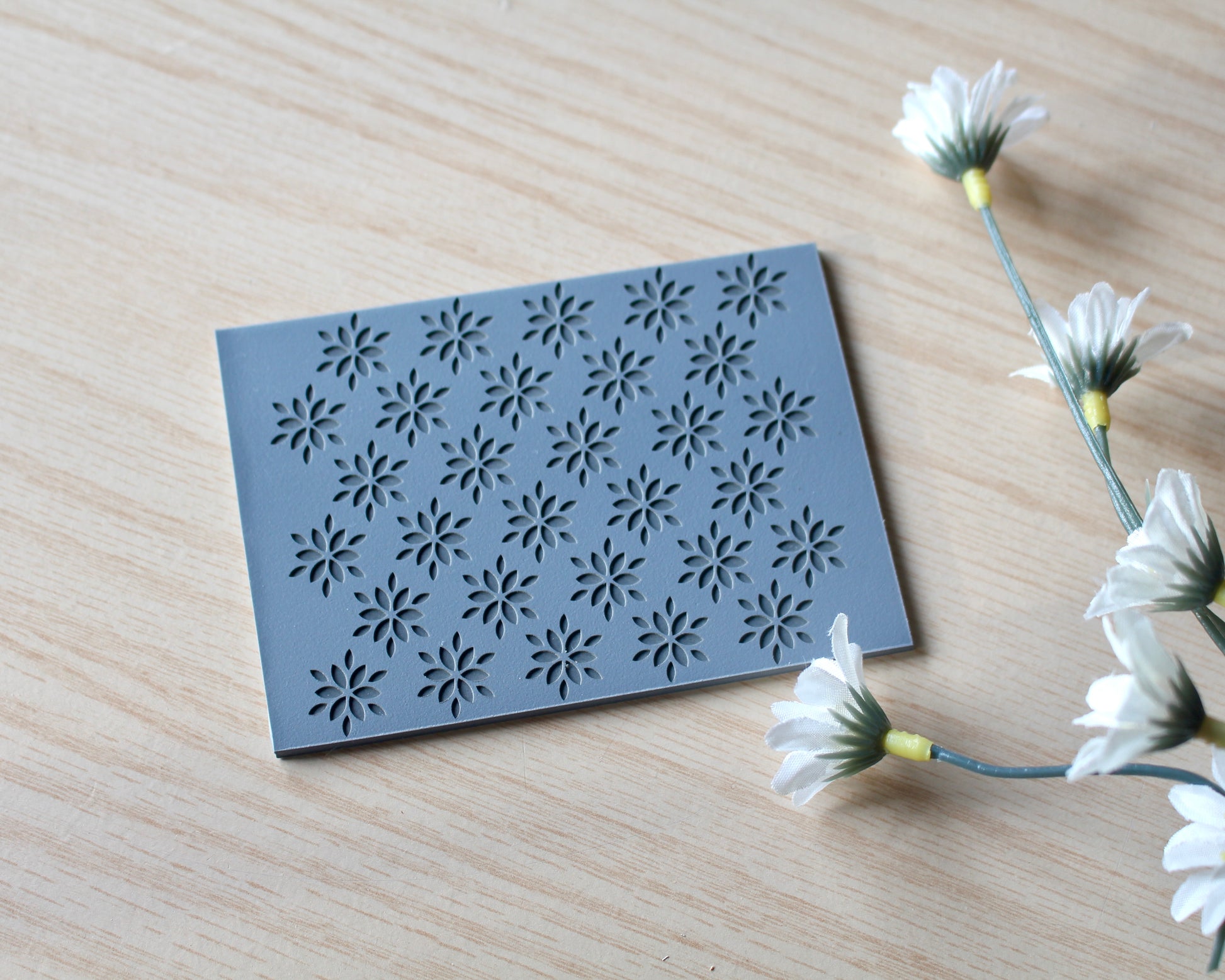 petal bloom texture mat polymer clay cutter