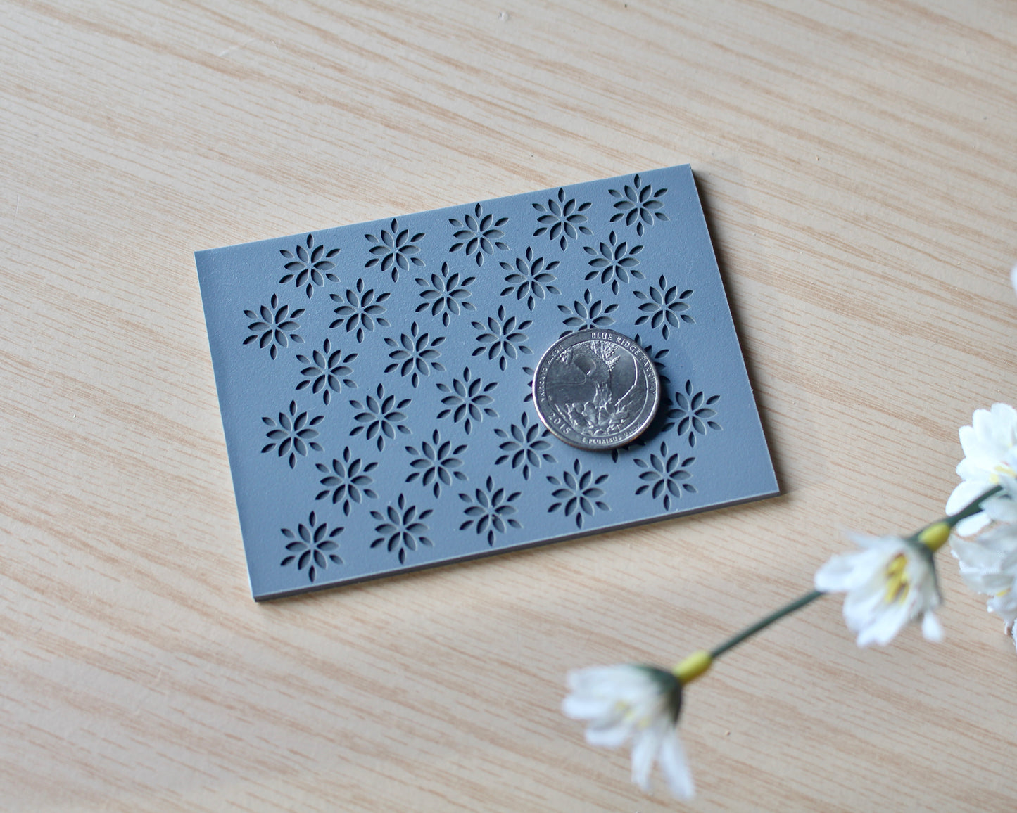 petal bloom texture mat polymer clay cutter