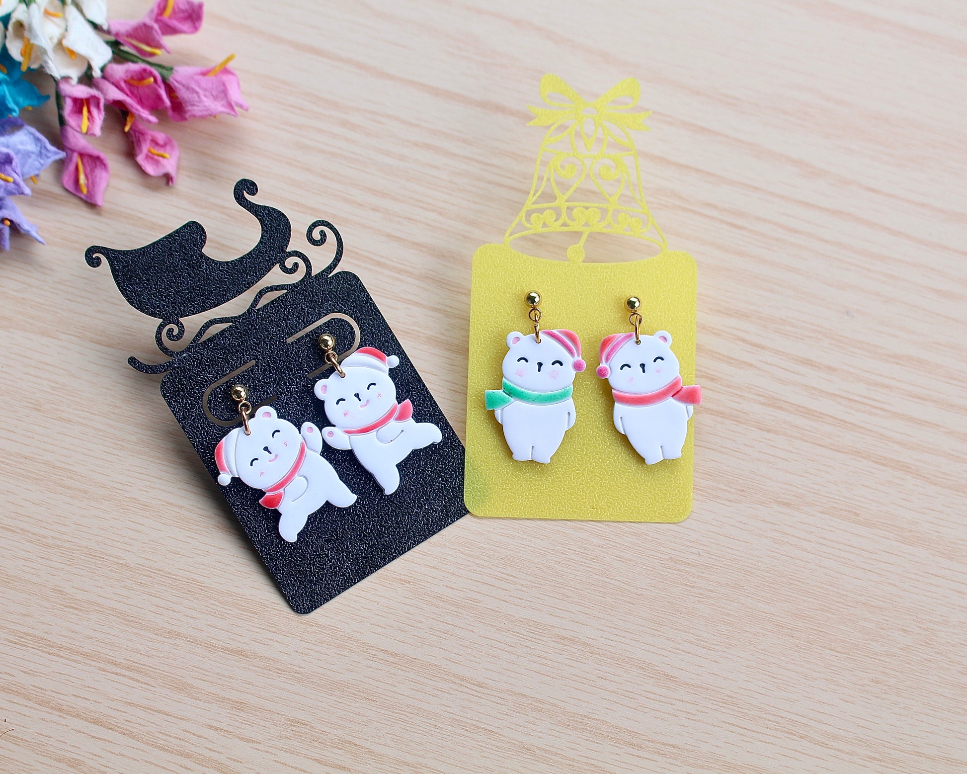 Polar bear earrings