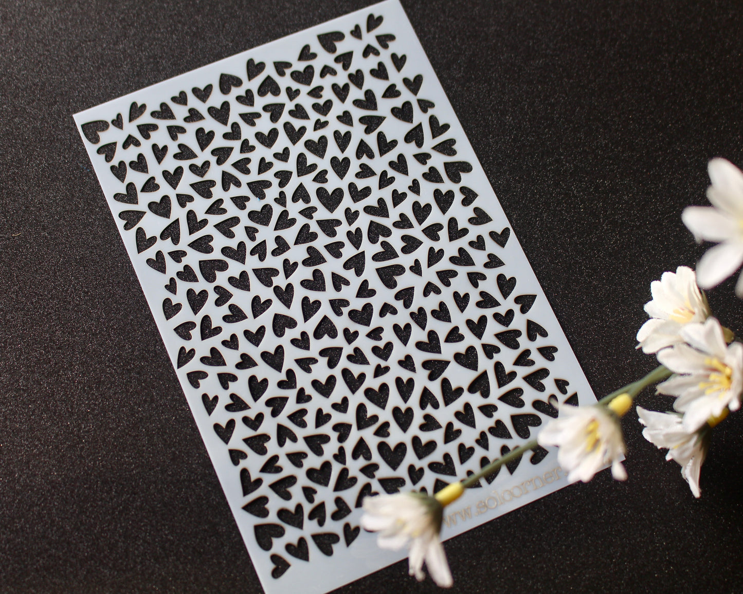 Scattered Heart Mylar Stencil