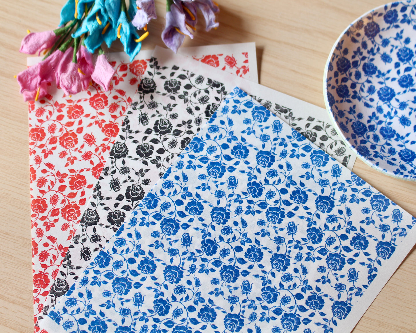 rose water soluble transfer paper polymer clay cutter
