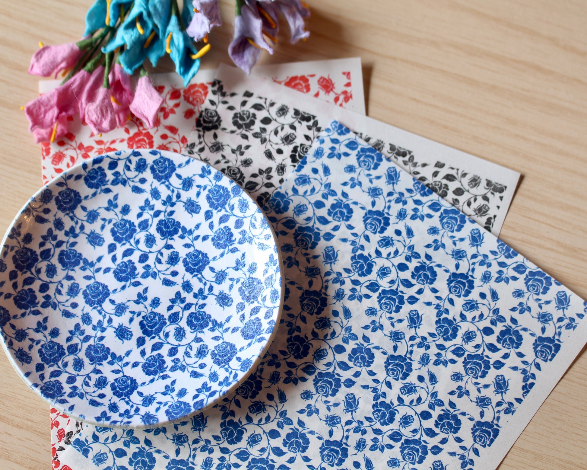 rose water soluble transfer paper polymer clay cutter