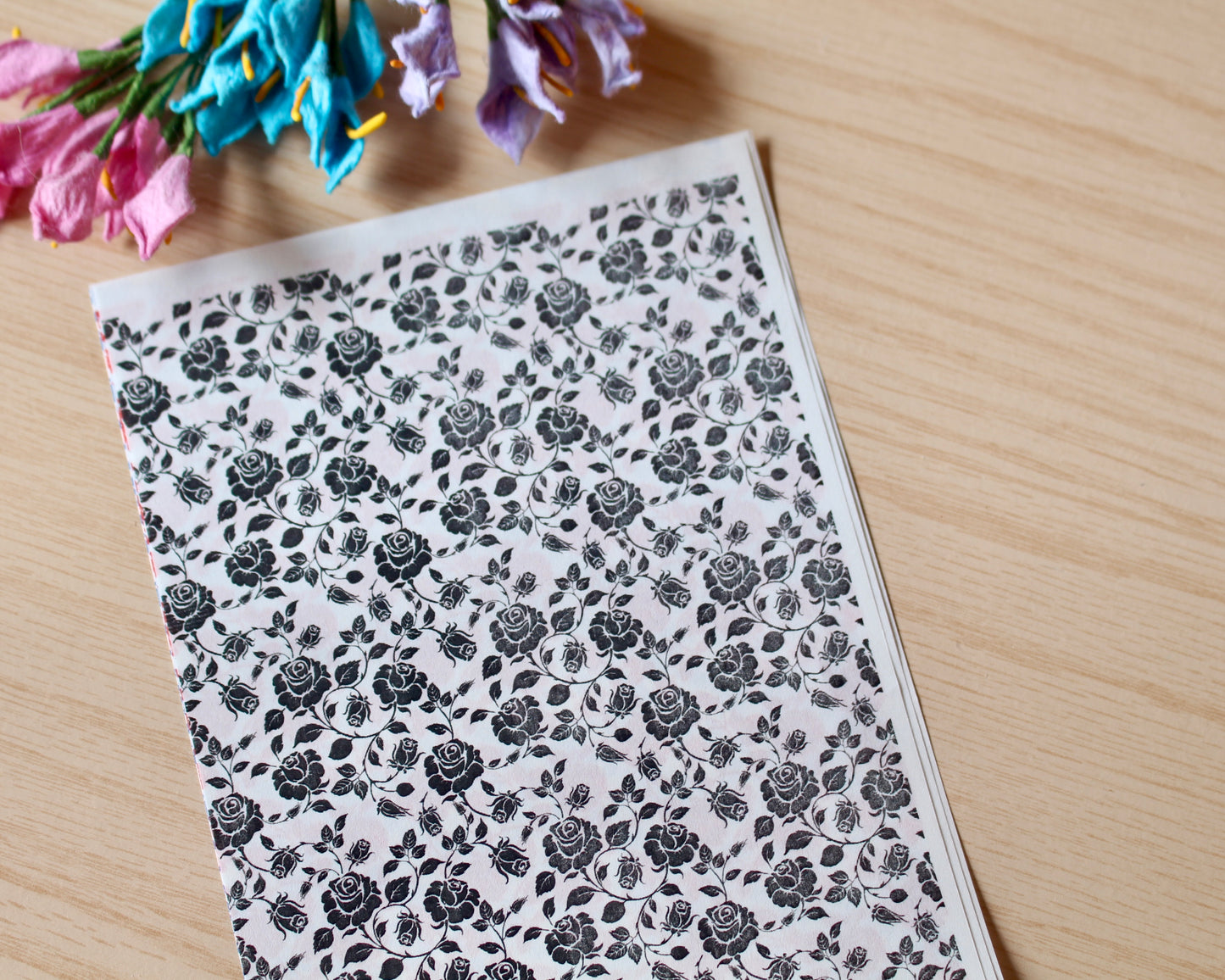 rose water soluble transfer paper polymer clay cutter