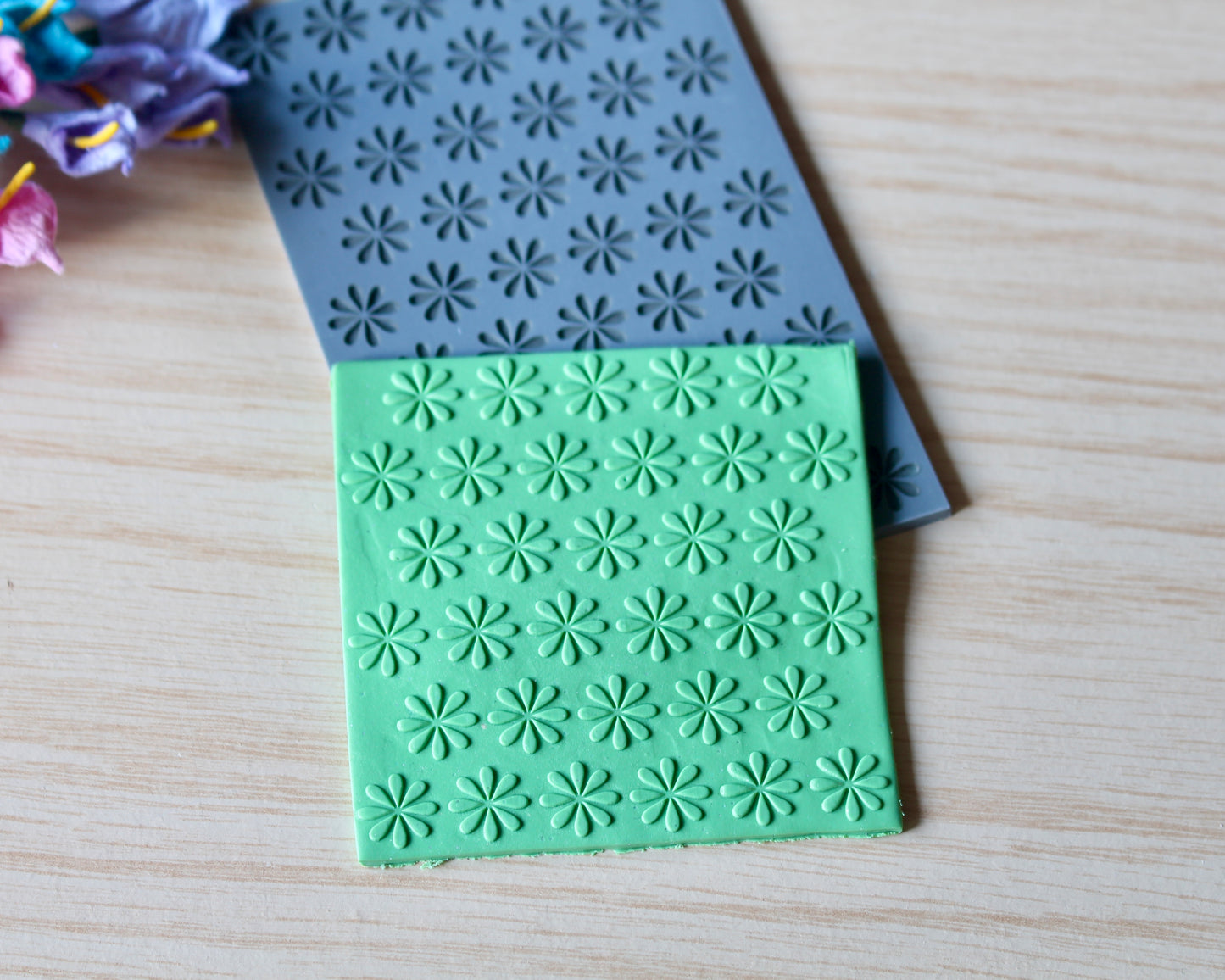 daisy texture mat polymer clay cutter