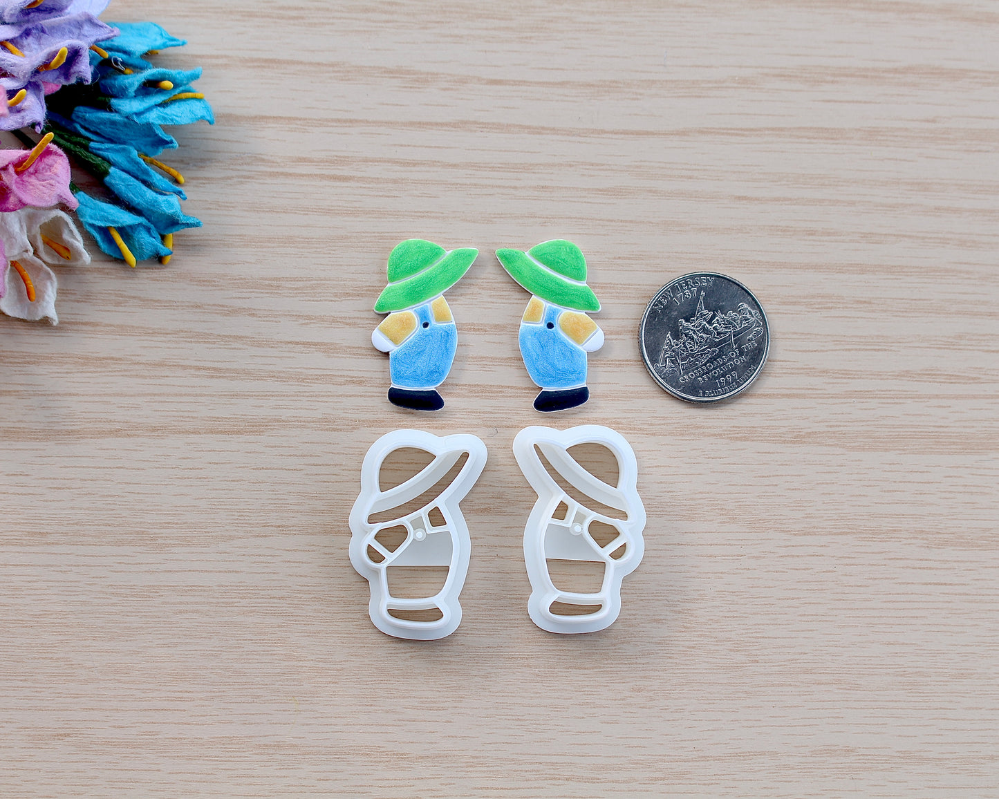 sunbonnet sue and overall sam quilt polymer clay cutter
