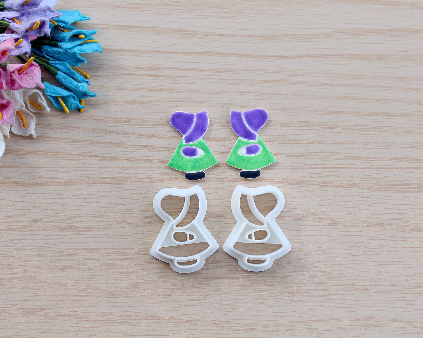 sunbonnet sue and overall sam quilt polymer clay cutter