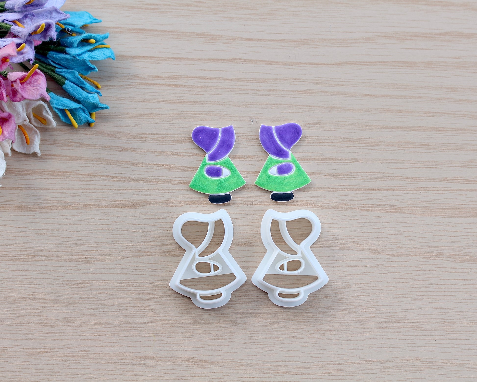 sunbonnet sue and overall sam quilt polymer clay cutter
