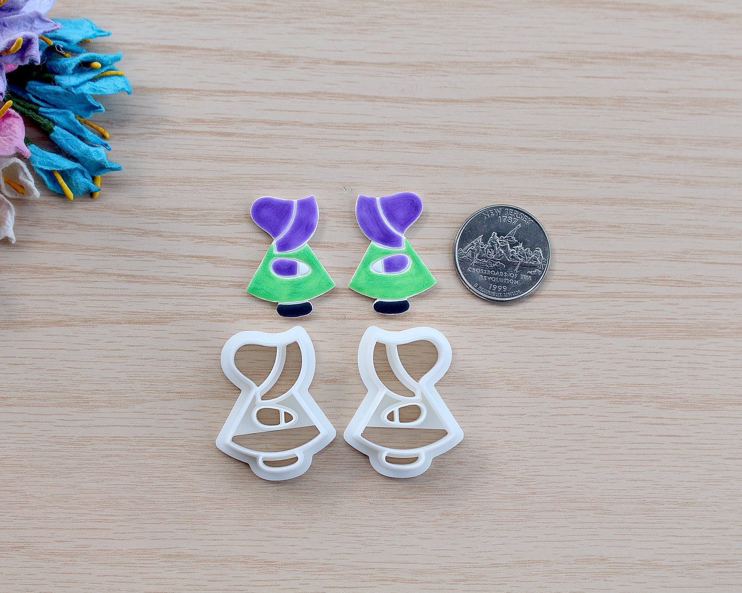 sunbonnet sue and overall sam quilt polymer clay cutter
