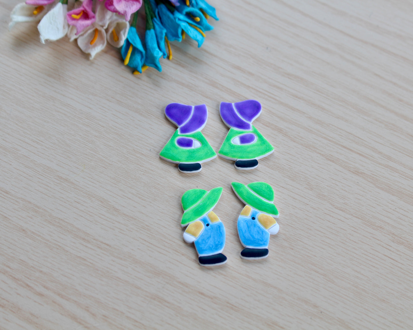 sunbonnet sue and overall sam quilt polymer clay cutter