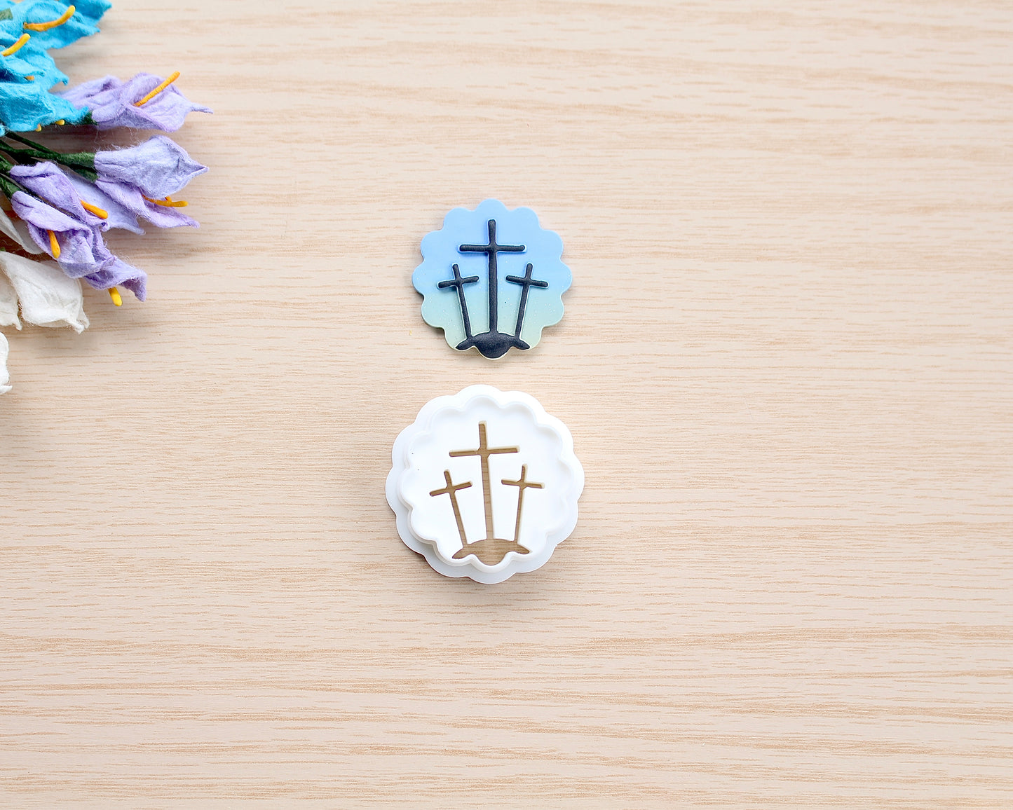 three crosses (calvary) polymer clay cutter