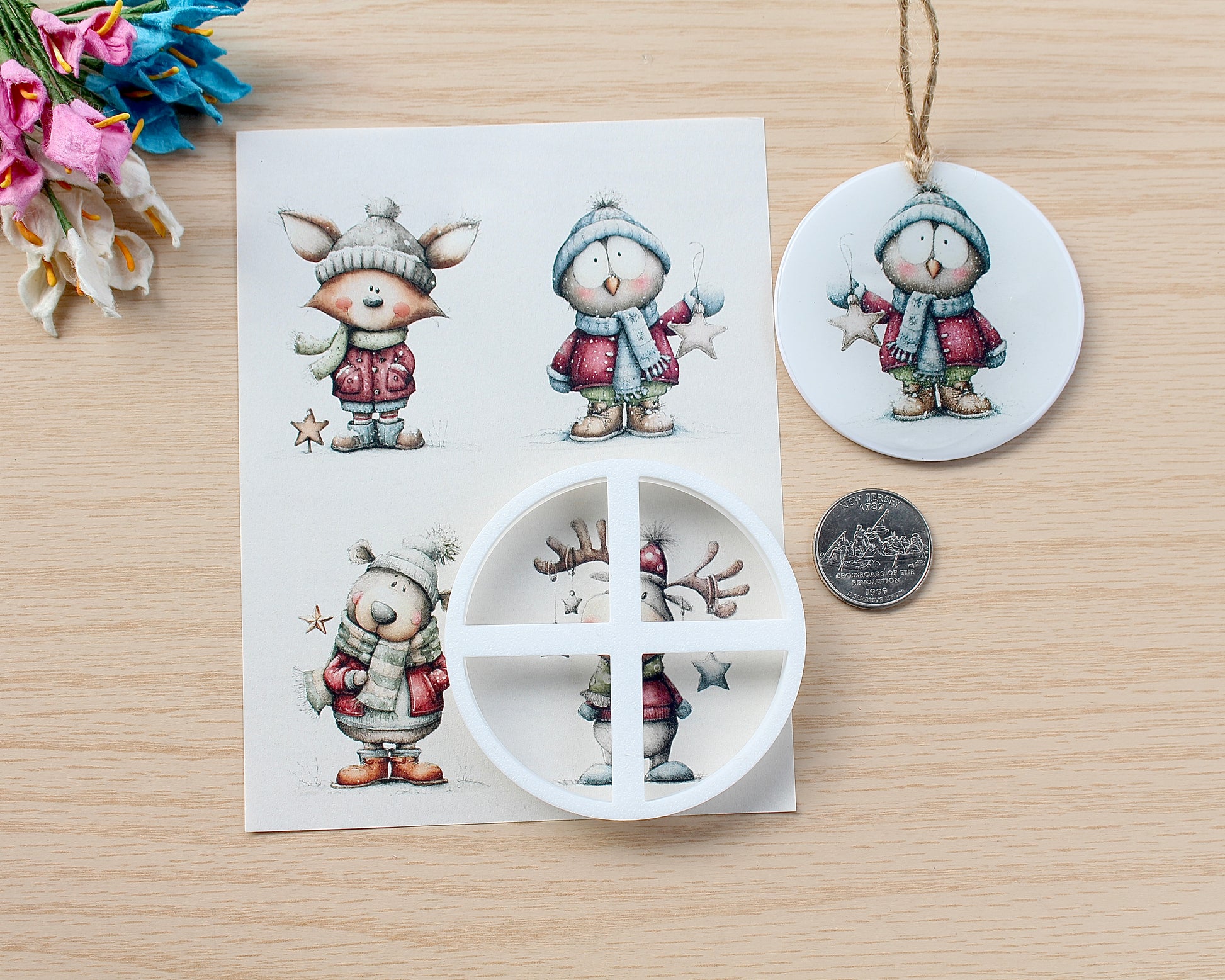 Winter animal transfer paper