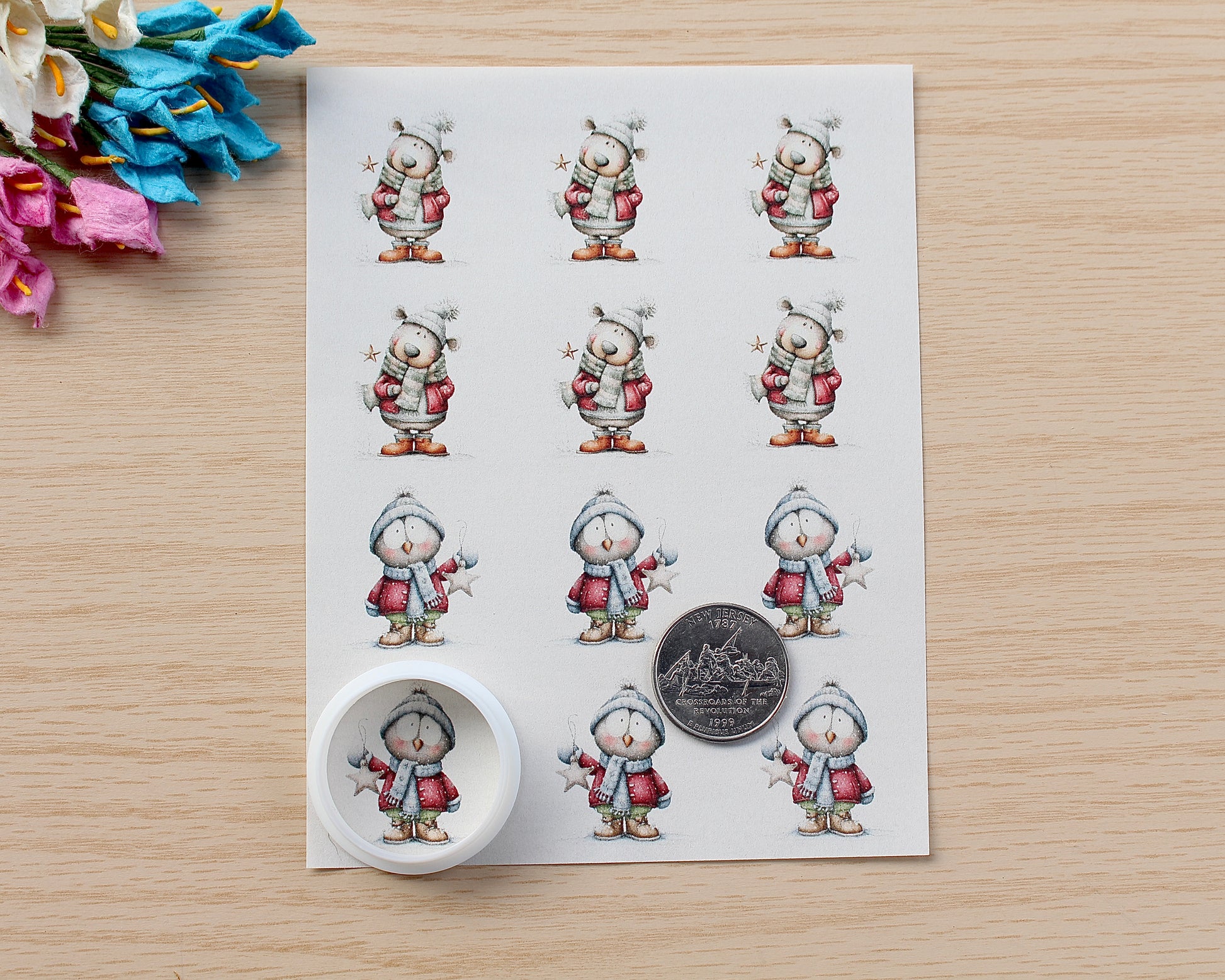 Winter animal transfer paper